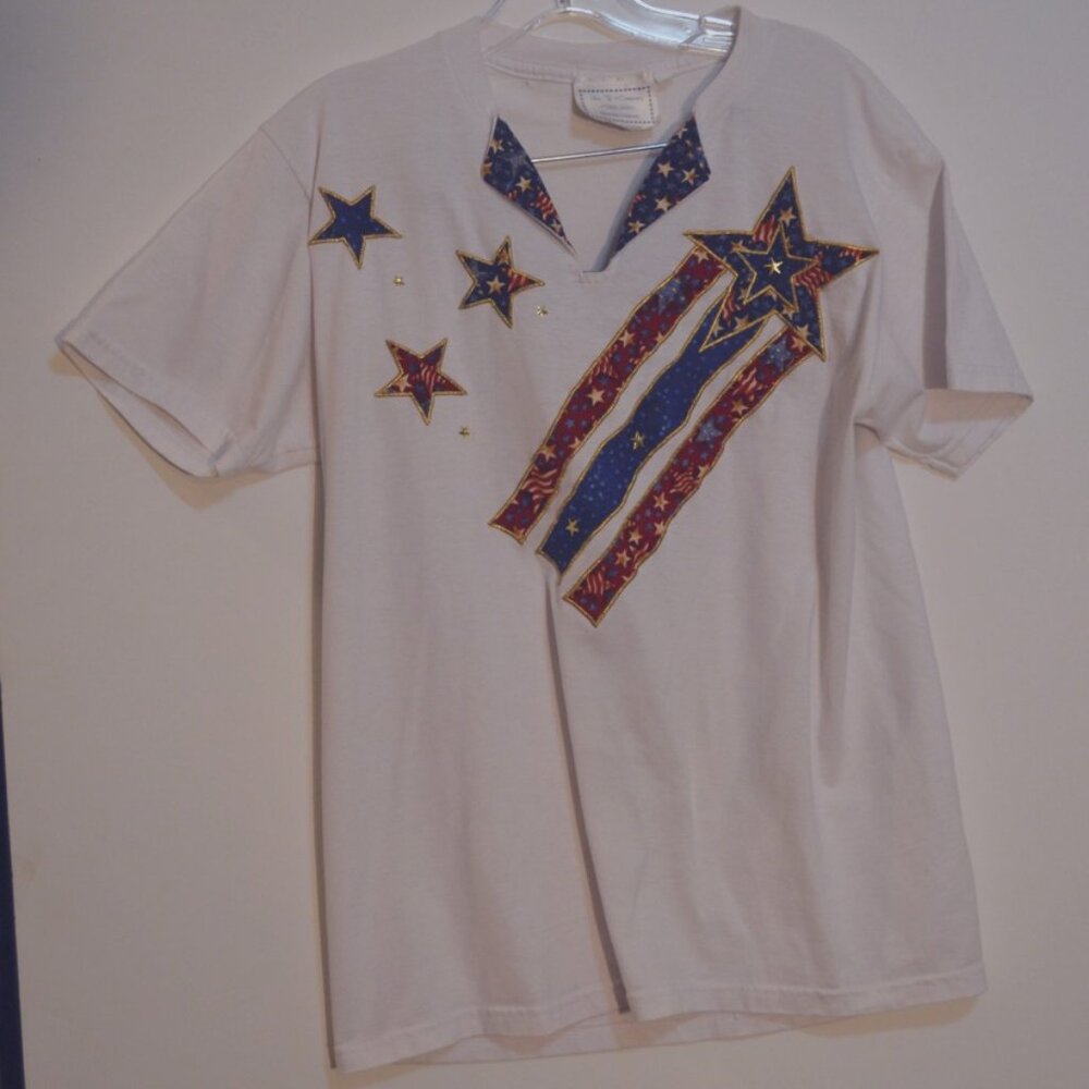 JerZees Heavyweight Blend Mrs. B&Company T-Shirt White 4th of July Theme M